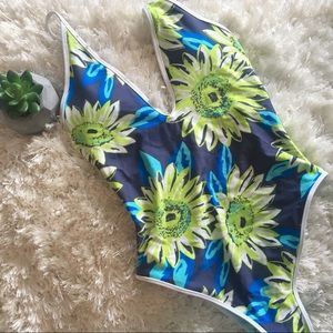 Deep Neckline One Piece Aerie Floral